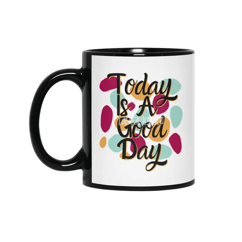 Today Is A Good Day Colorful Polka Blobs - Abstract Wobbly Polka Dots Siyah Kupa