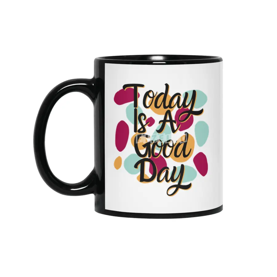 Today Is A Good Day Colorful Polka Blobs - Abstract Wobbly Polka Dots Siyah Kupa
