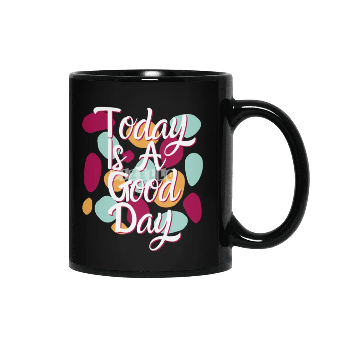 Today Is A Good Day Colorful Polka Blobs - Abstract Wobbly Polka Dots Black Siyah Kupa