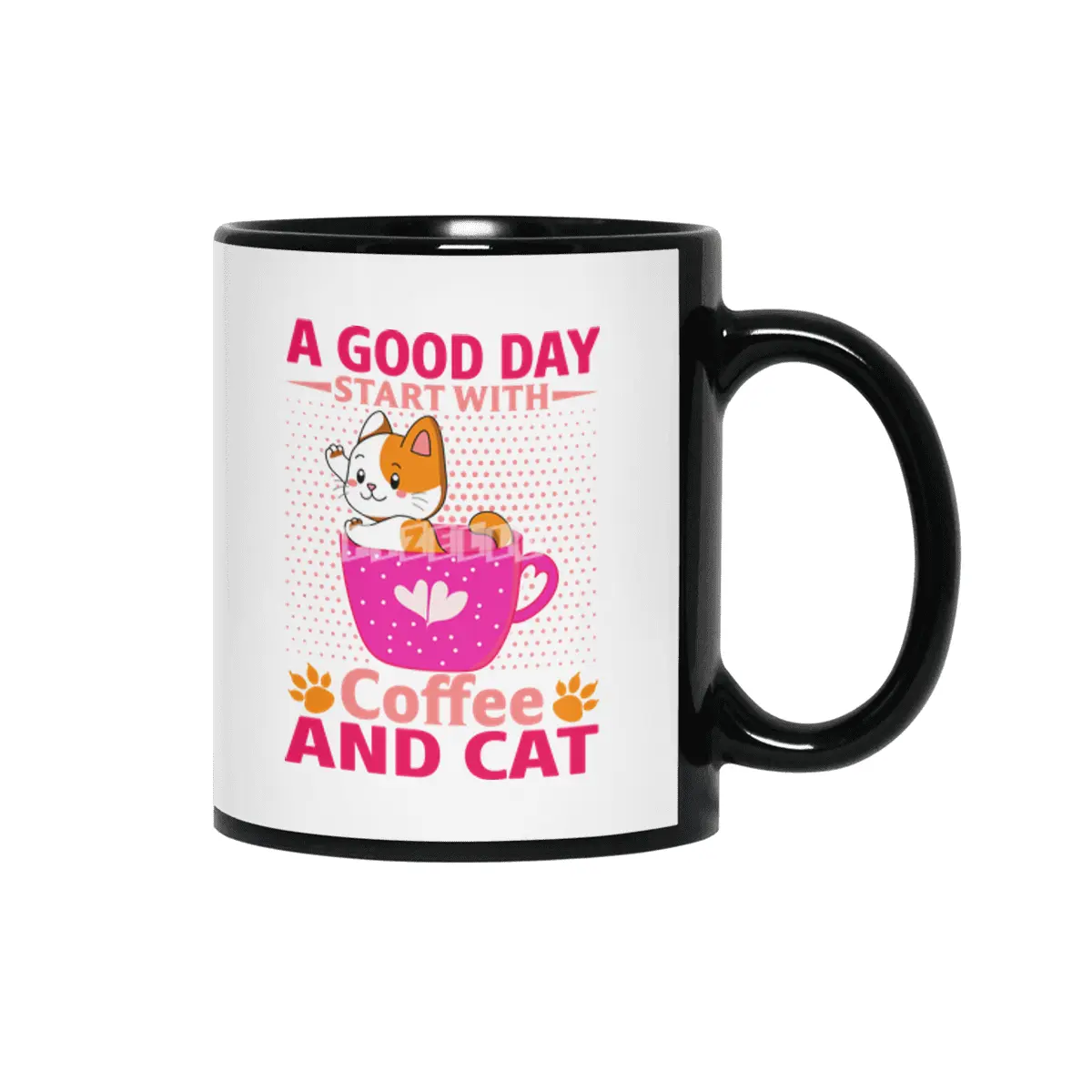 A Good Day Start With Coffee And Cute Cat Best Idea For Cat Lover Siyah Kupa