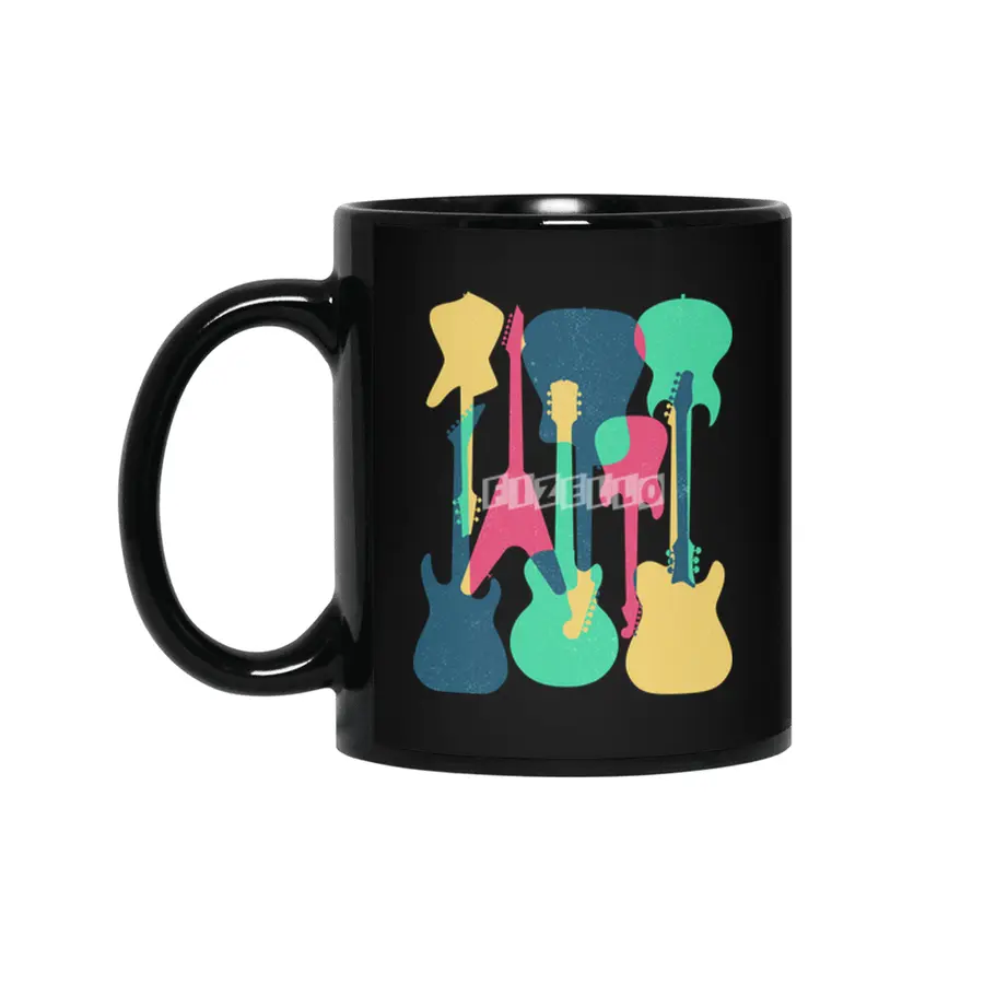 Electric Guitars - Music Art Siyah Kupa