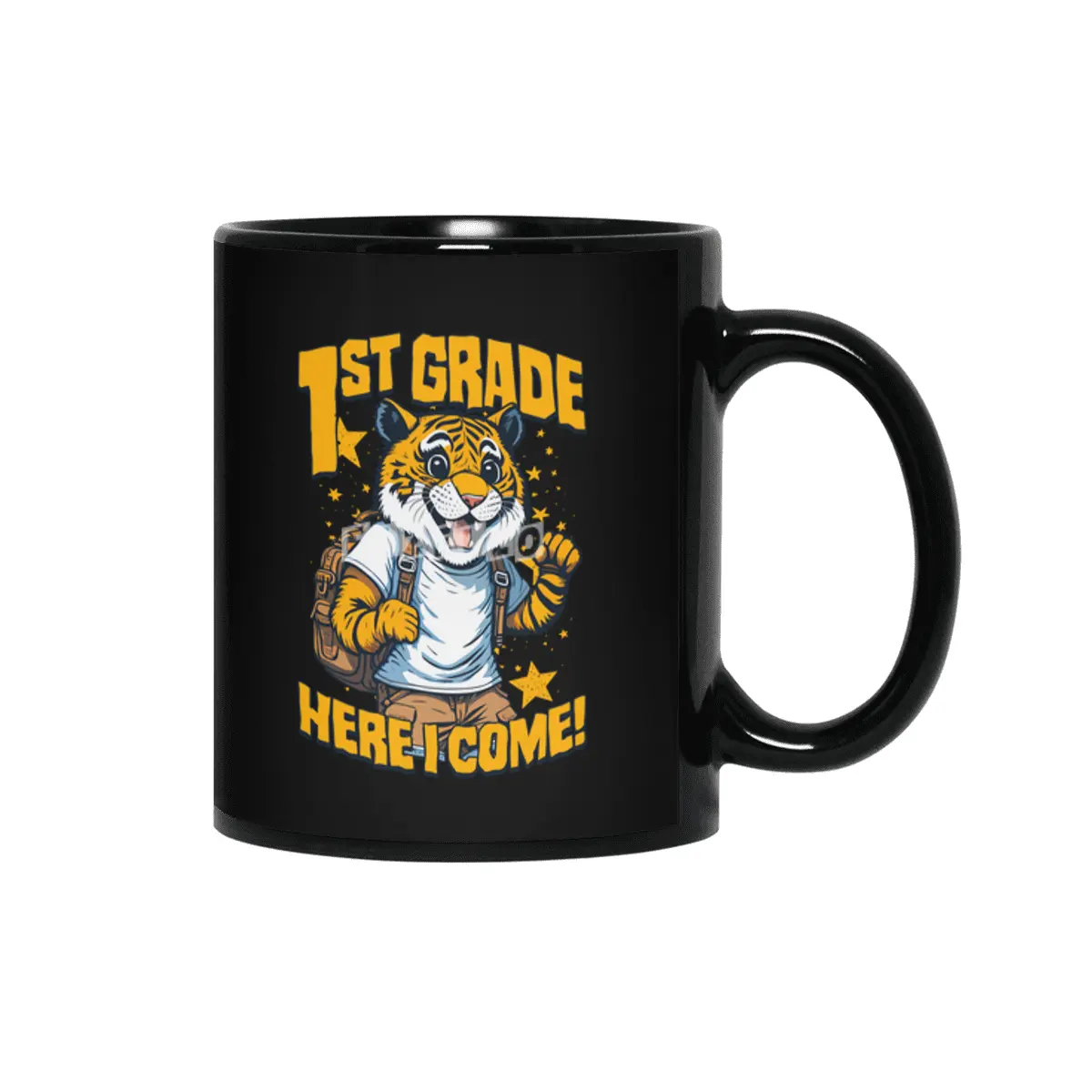 1st Grade Here I Come Back To First Day Of School Tiger Siyah Kupa