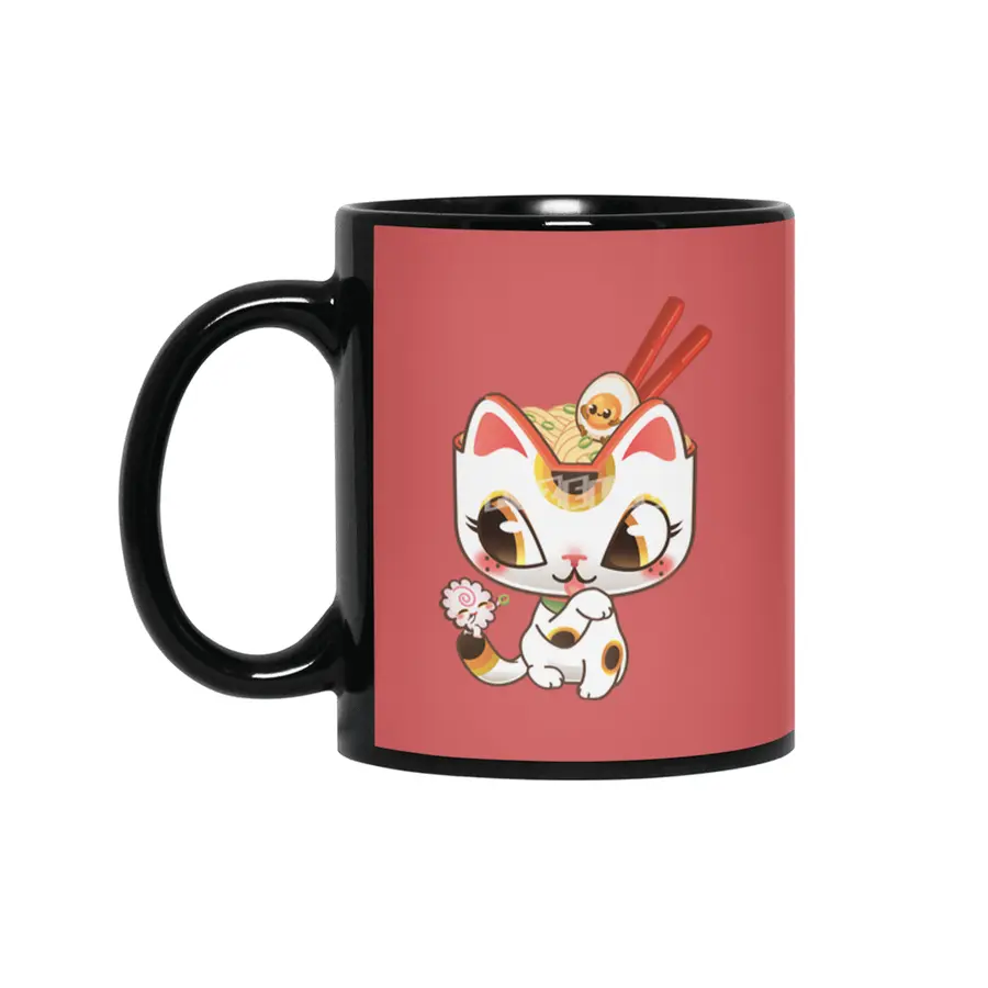 Lucky Ramen Cat Siyah Kupa