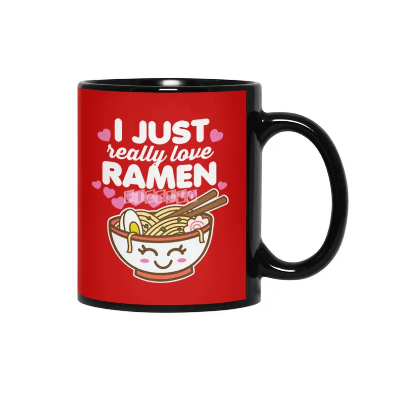I Just Really Love Ramen Cute Kawaii Noodles Siyah Kupa