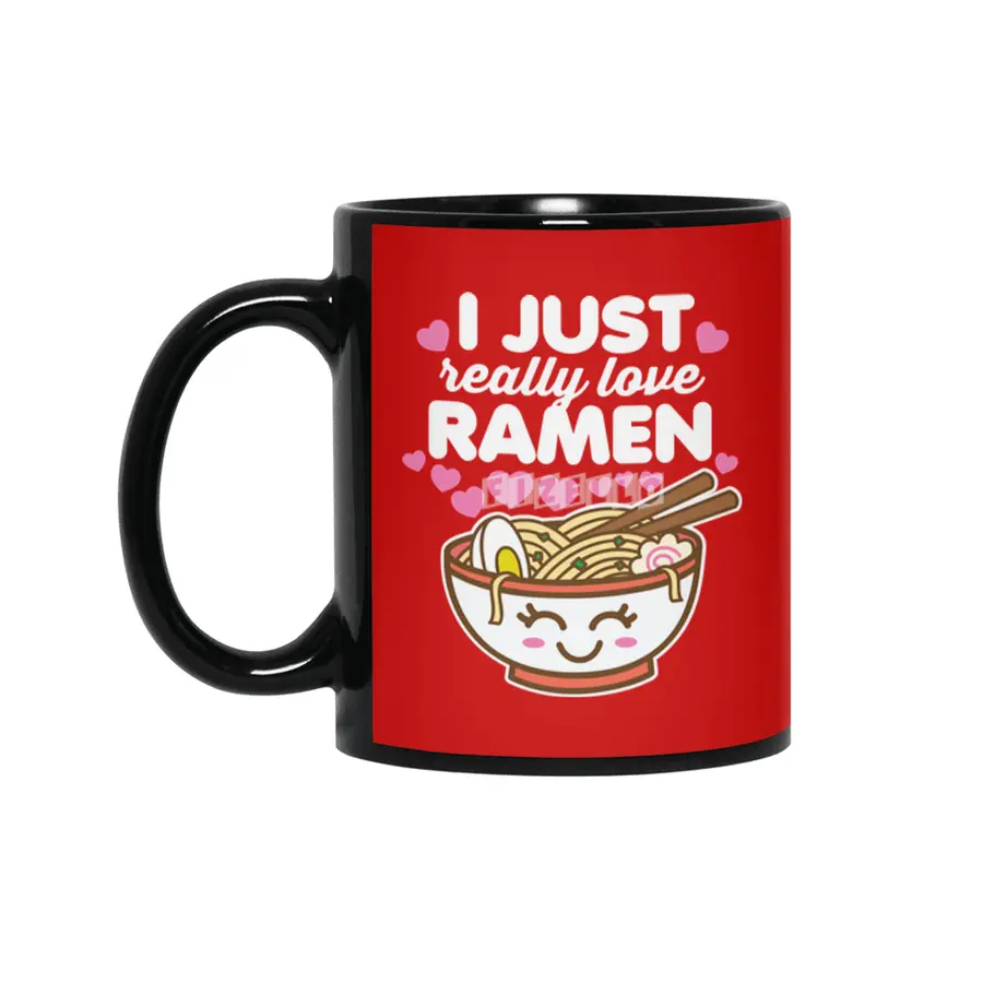 I Just Really Love Ramen Cute Kawaii Noodles Siyah Kupa