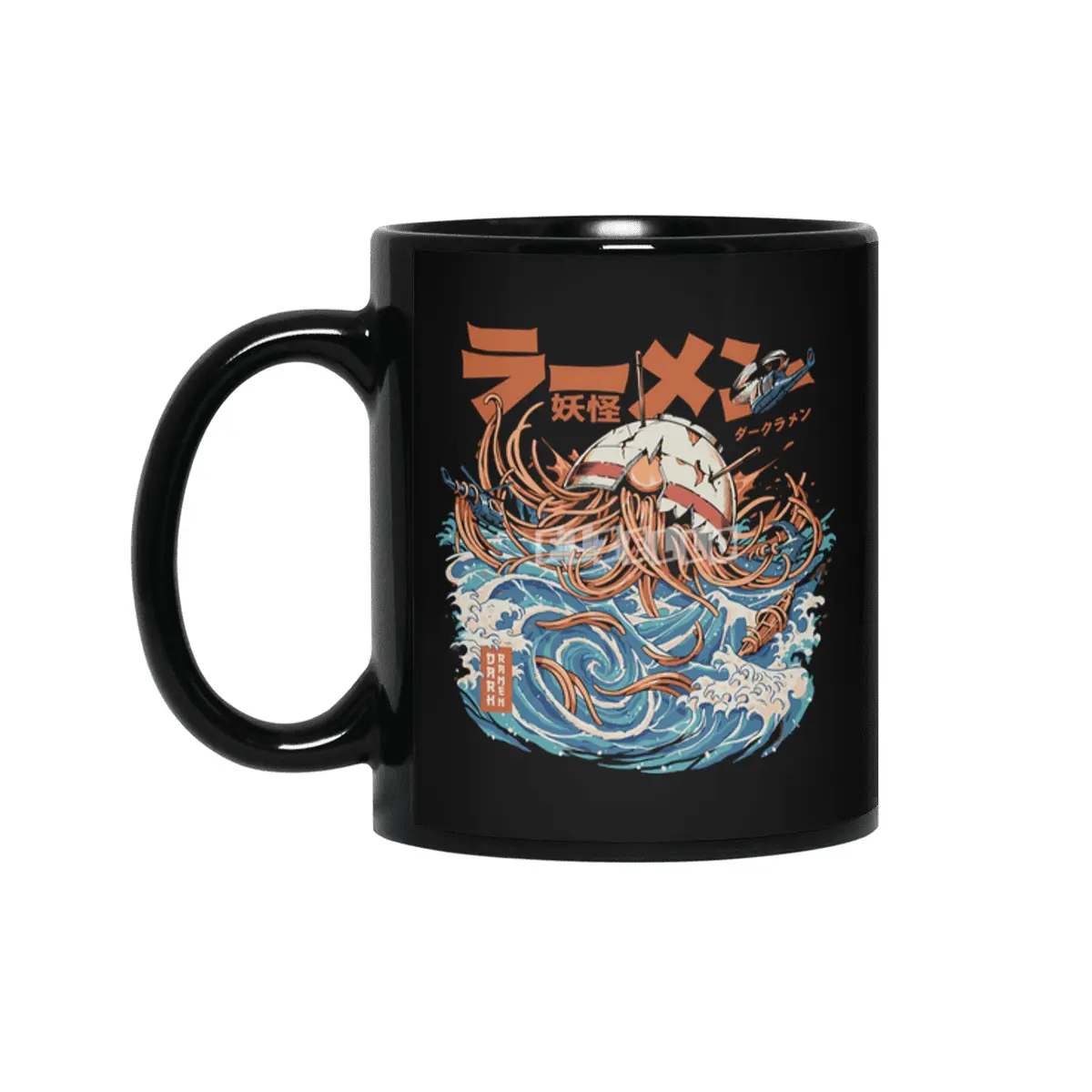 Black Dark Great Ramen off Kanagawa Siyah Kupa