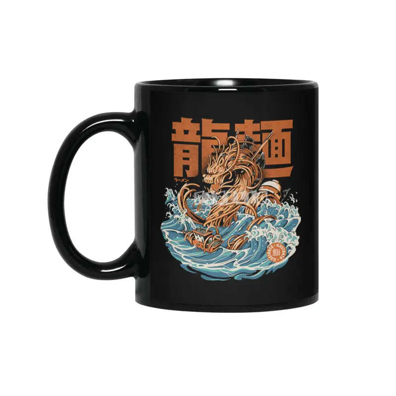 Black Great Ramen Dragon off Kanagawa Siyah Kupa