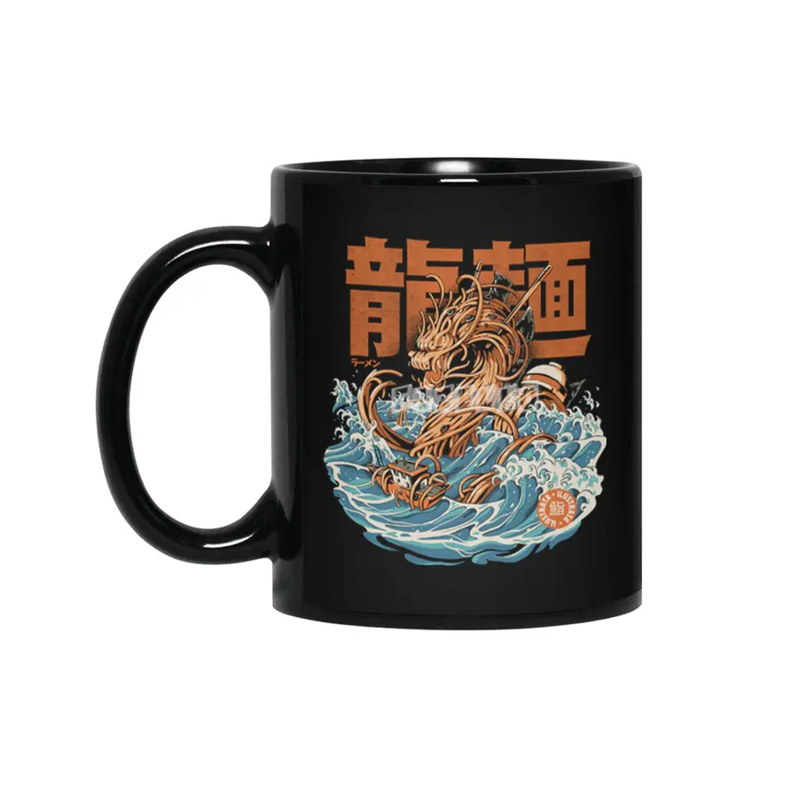 Black Great Ramen Dragon off Kanagawa Siyah Kupa