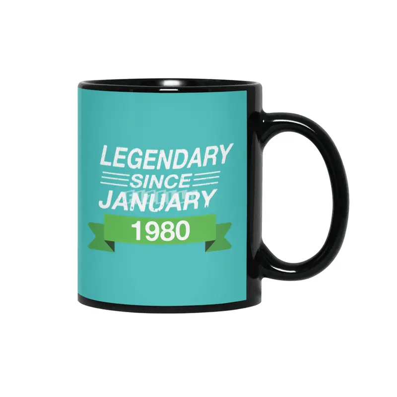 Legendary Since January 1980 Birth Month Siyah Kupa