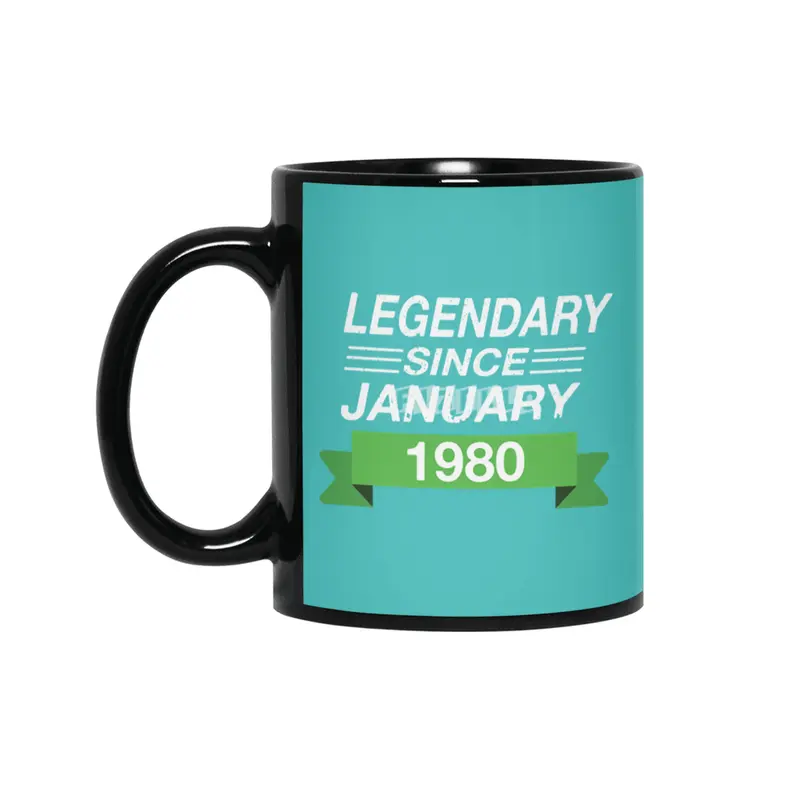 Legendary Since January 1980 Birth Month Siyah Kupa