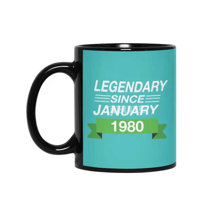 Legendary Since January 1980 Birth Month Siyah Kupa