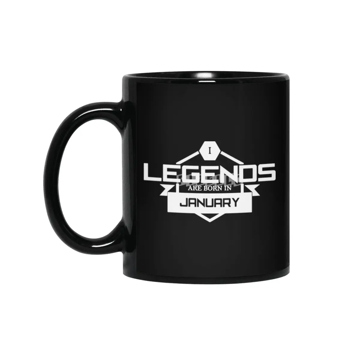 Legends Are Born In January Funny Logo Siyah Kupa