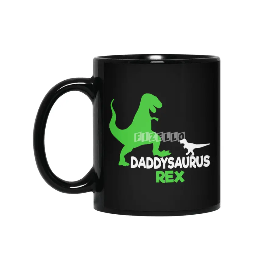 daddysaurus rex geek Siyah Kupa