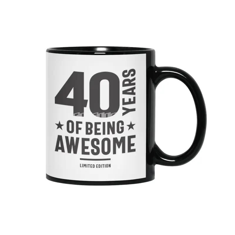40 Years Of Being Awesome 40th Birthday Siyah Kupa