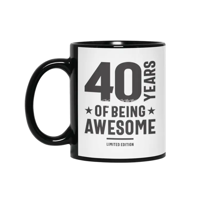 40 Years Of Being Awesome 40th Birthday Siyah Kupa