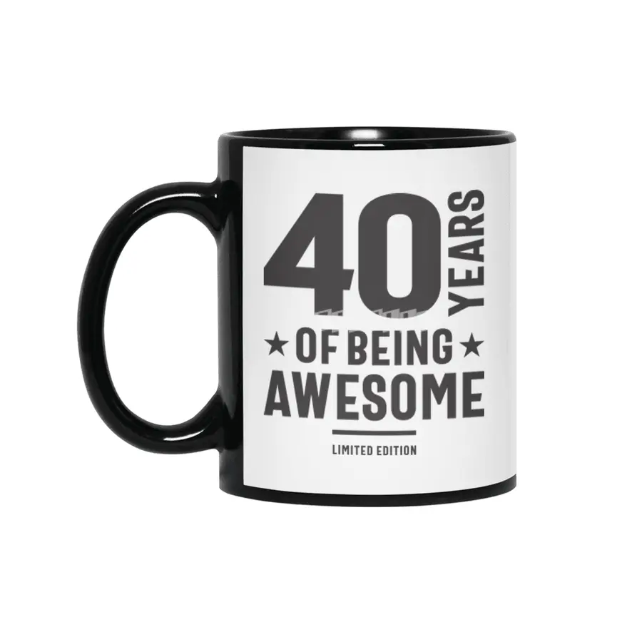 40 Years Of Being Awesome 40th Birthday Siyah Kupa