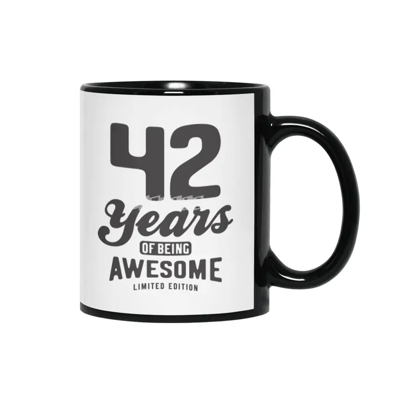 42 Years Of Being Awesome 42nd Birthday Siyah Kupa