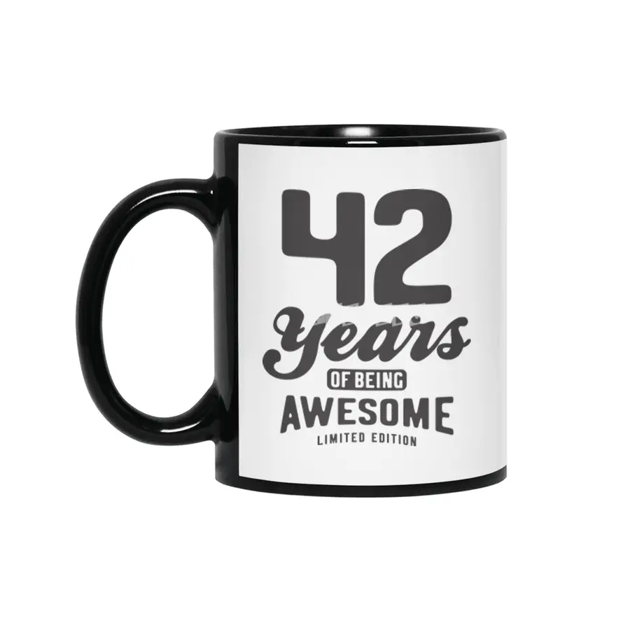 42 Years Of Being Awesome 42nd Birthday Siyah Kupa