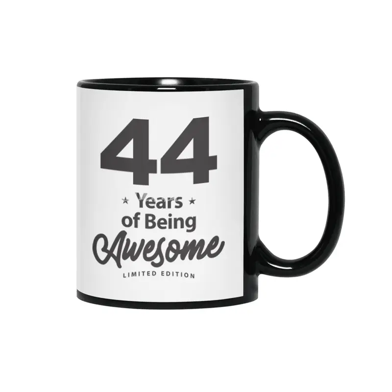 44 Years Of Being Awesome 44th Birthday Siyah Kupa