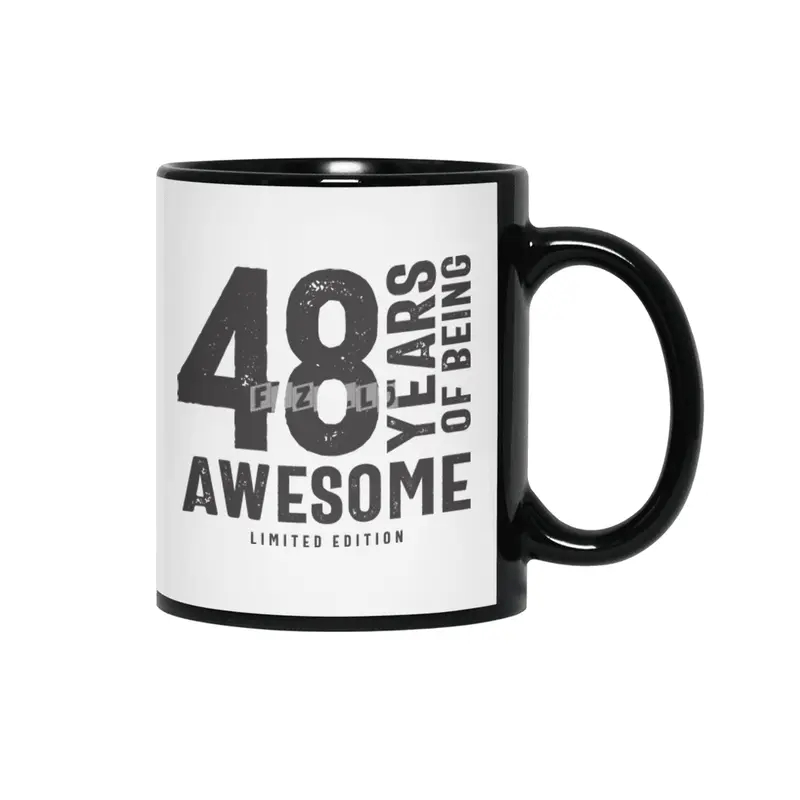 48 Years Of Being Awesome 48th Birthday Siyah Kupa