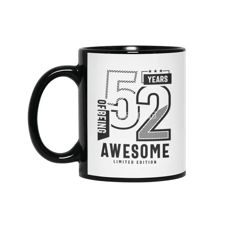 52 Years Of Being Awesome 52nd Birthday Siyah Kupa