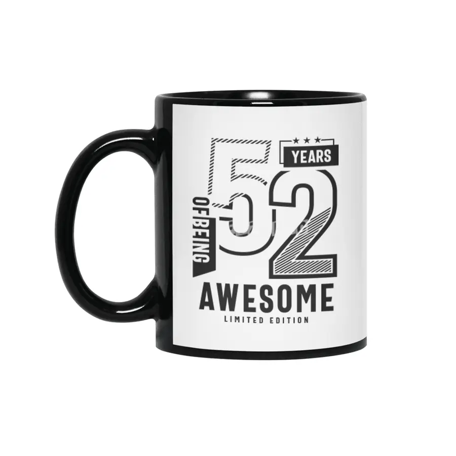 52 Years Of Being Awesome 52nd Birthday Siyah Kupa