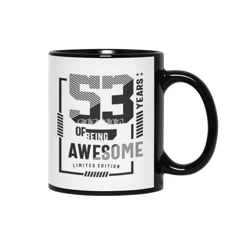 53 Years Of Being Awesome 53rd Birthday Siyah Kupa