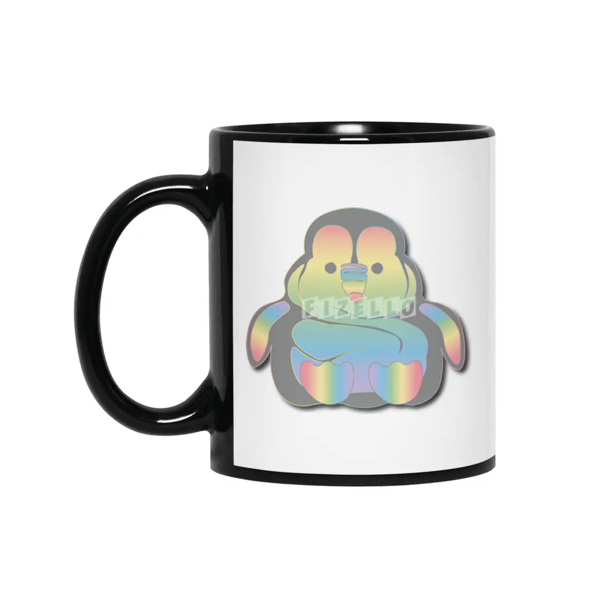 Rainbow Penguin Blob Siyah Kupa