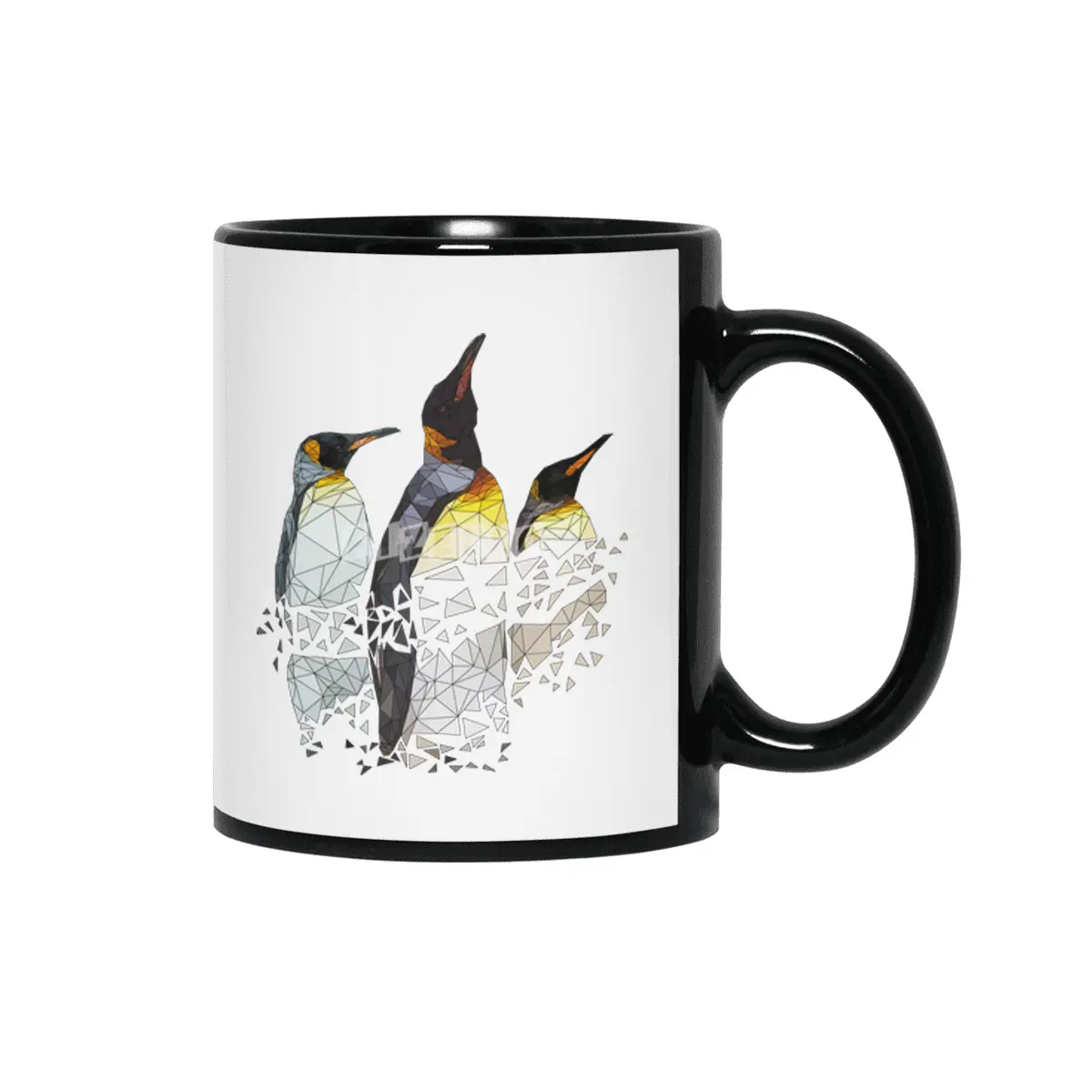Low Poly Penguin Trio Siyah Kupa