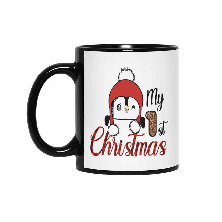 Baby Penguin My First Christmas Siyah Kupa