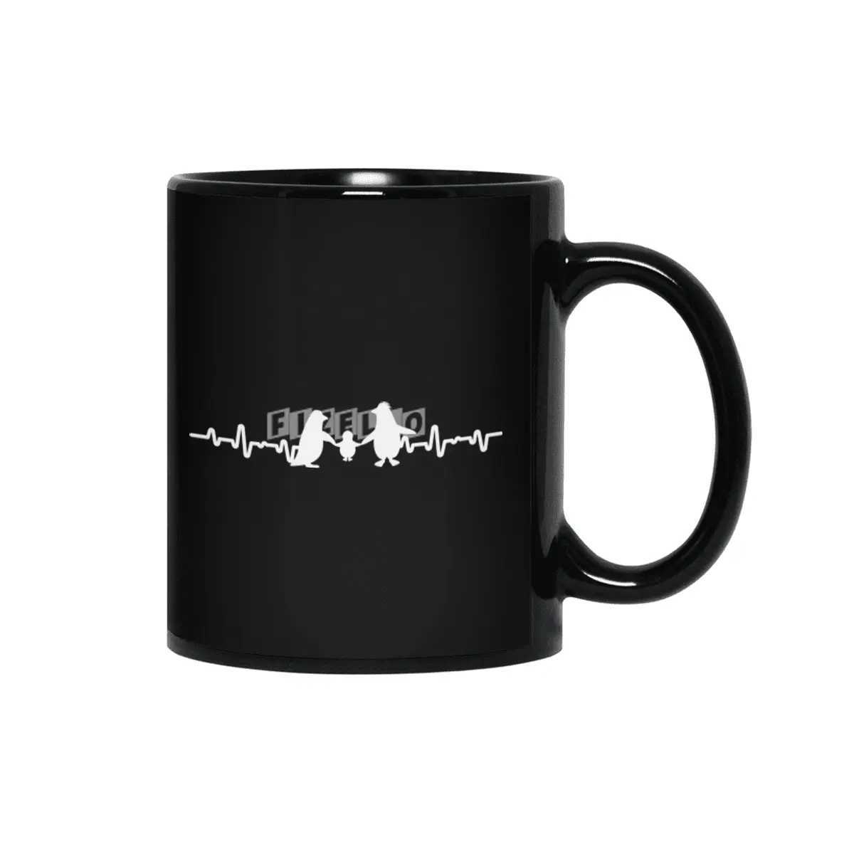 Family Penguin - Heartbeat Siyah Kupa