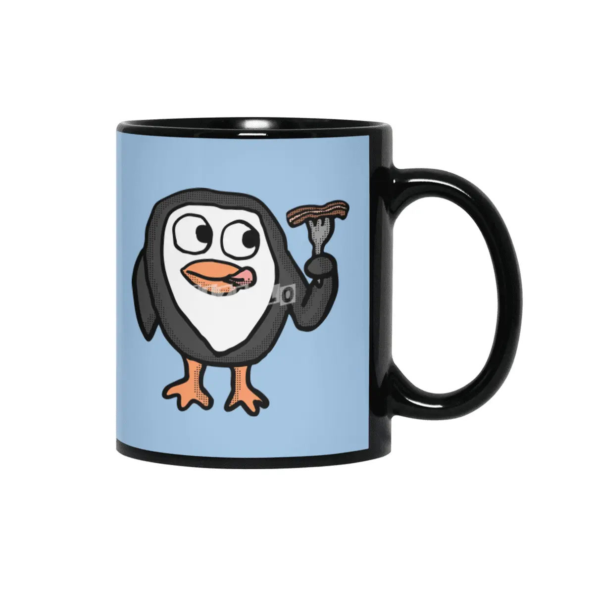 Bacon Lovin Penguin Siyah Kupa
