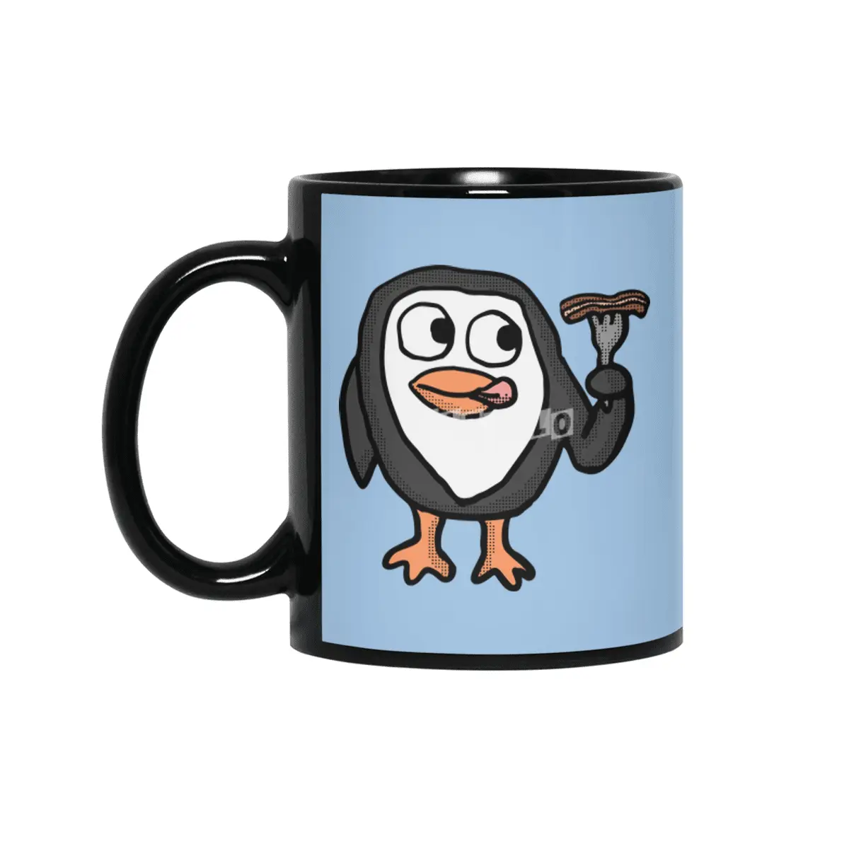 Bacon Lovin Penguin Siyah Kupa