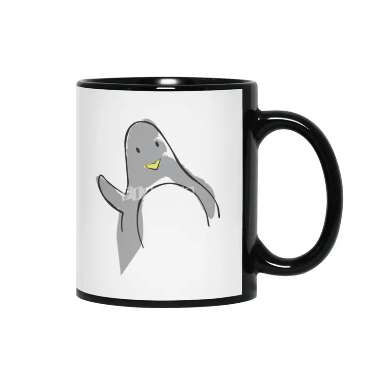 Sir Penguin Waves A Lot Siyah Kupa