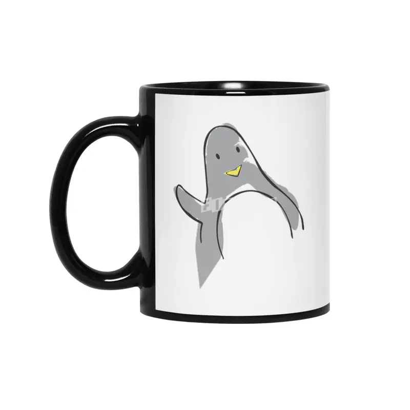 Sir Penguin Waves A Lot Siyah Kupa