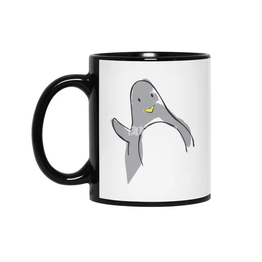 Sir Penguin Waves A Lot Siyah Kupa