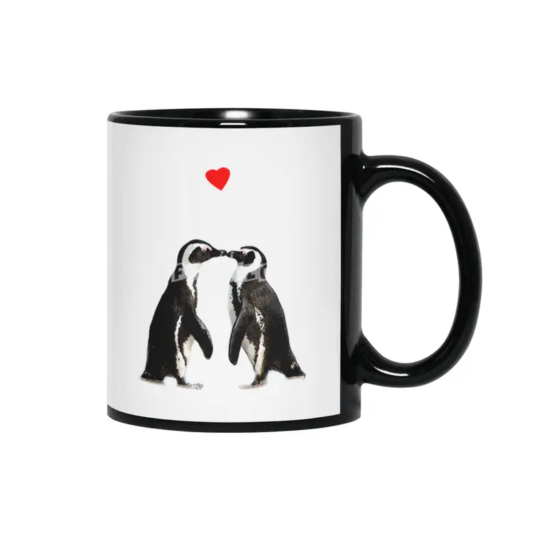 The Penguin Lovers Siyah Kupa