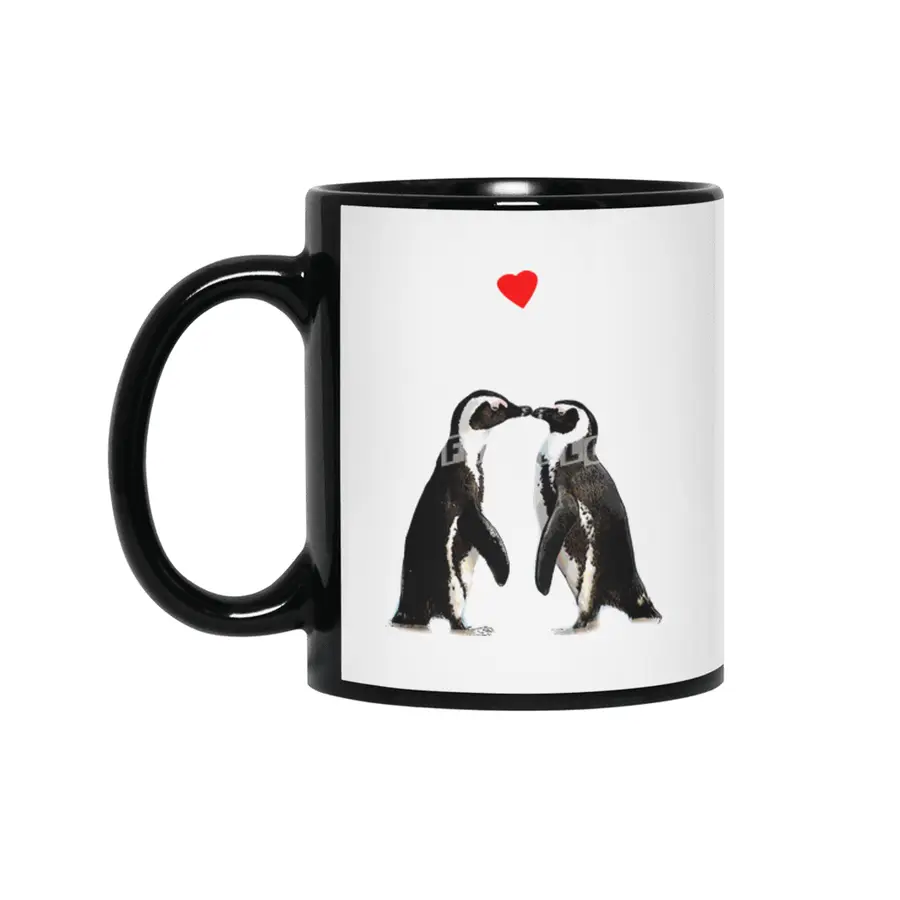 The Penguin Lovers Siyah Kupa