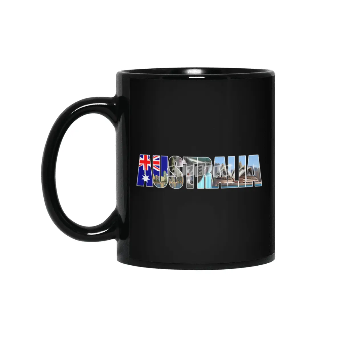 Australia Souvenir Vacation Koala Travel T Shirt Siyah Kupa