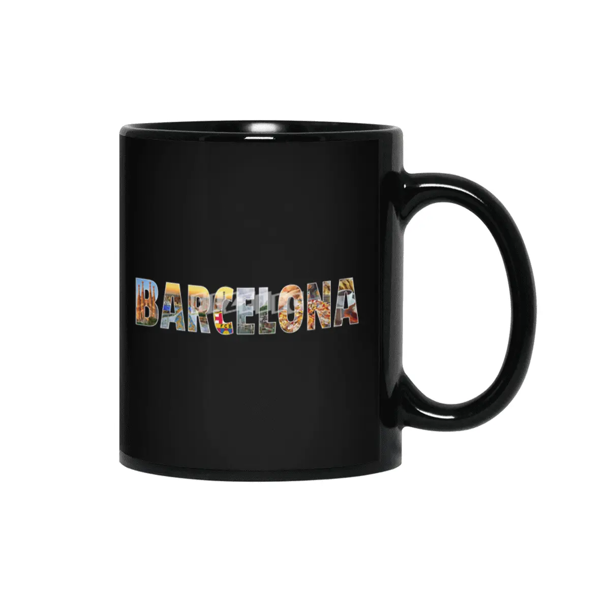 Barcelona Souvenir Spanish Vacation T Shirt Gift Siyah Kupa