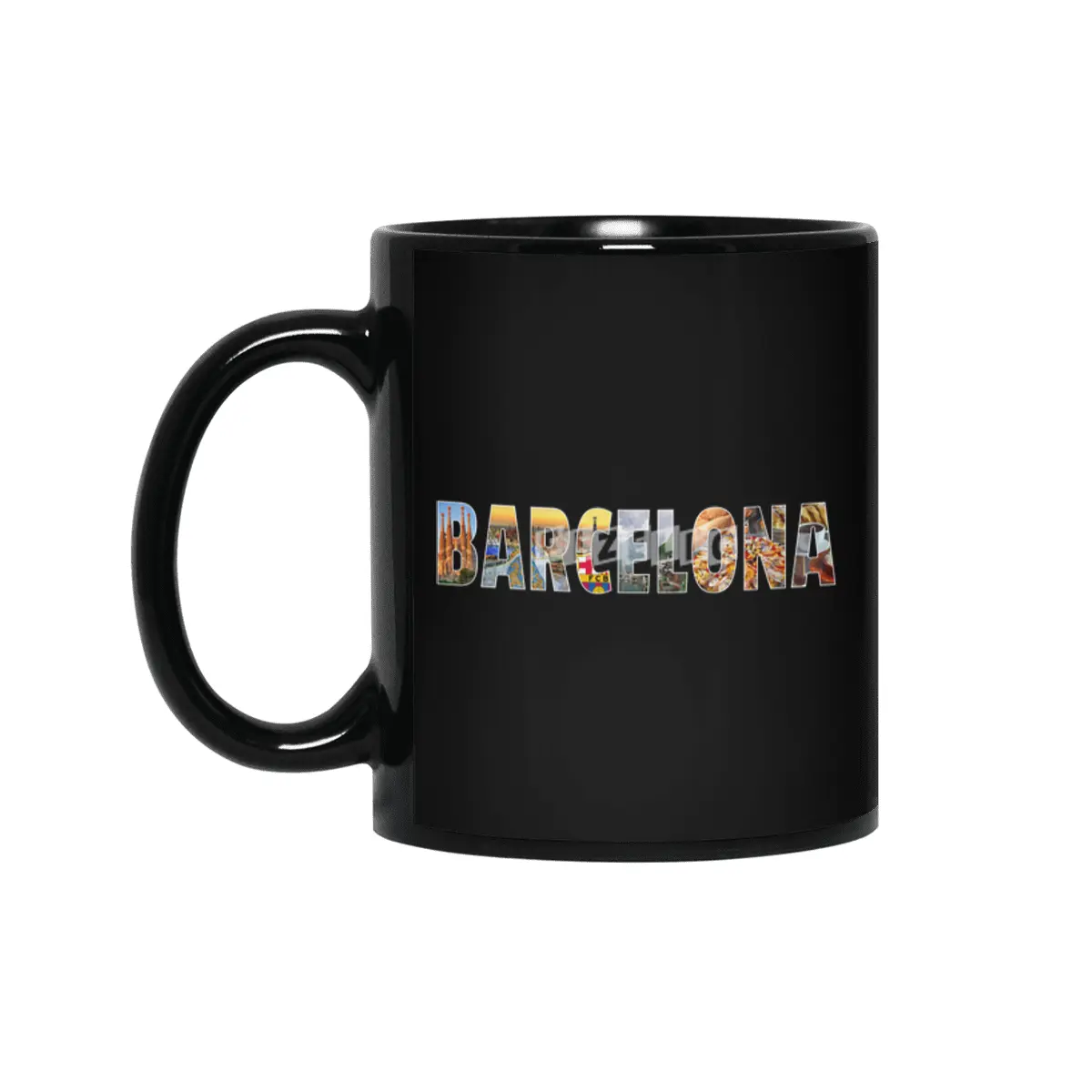 Barcelona Souvenir Spanish Vacation T Shirt Gift Siyah Kupa