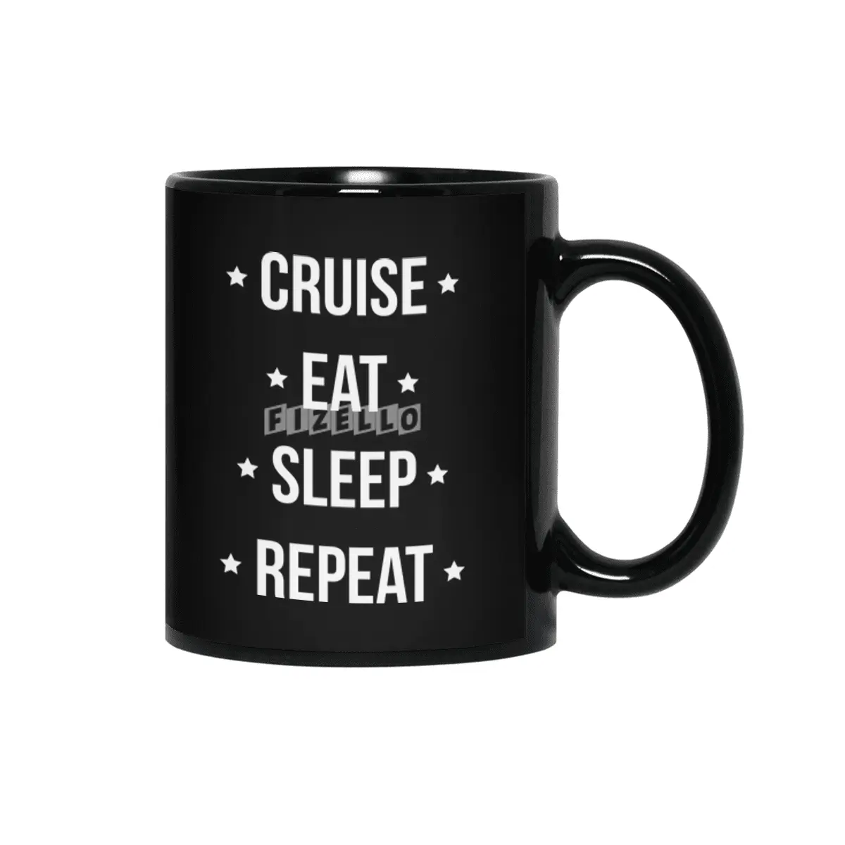 Cruise Eat Sleep Repeat Vacation Traveling Siyah Kupa