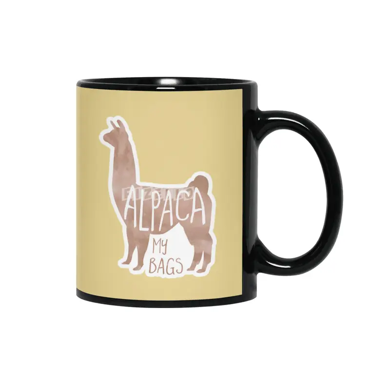 Alpaca my bags! Funny vacation merch Siyah Kupa