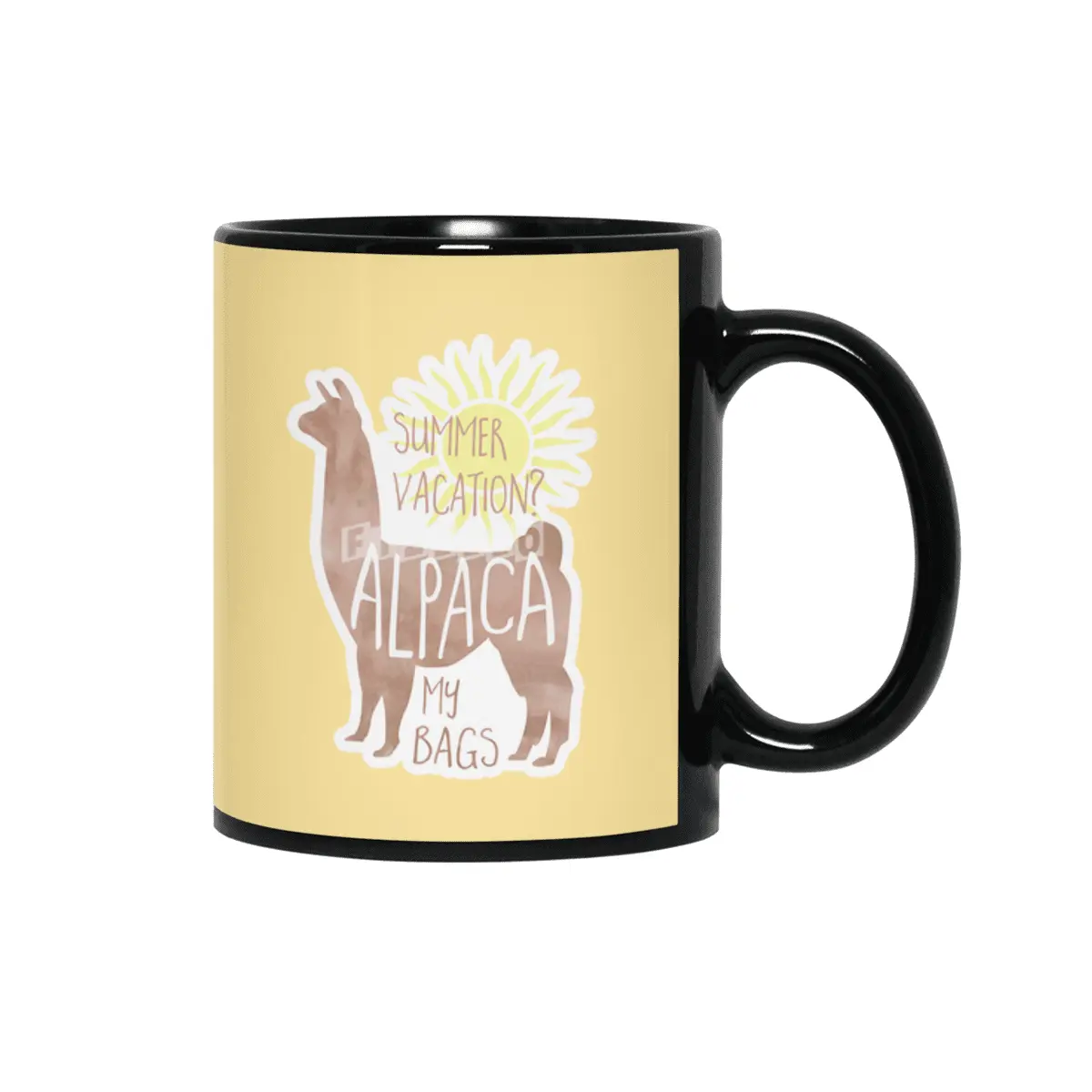 Summer Vacation? Alpaca my bags! Siyah Kupa