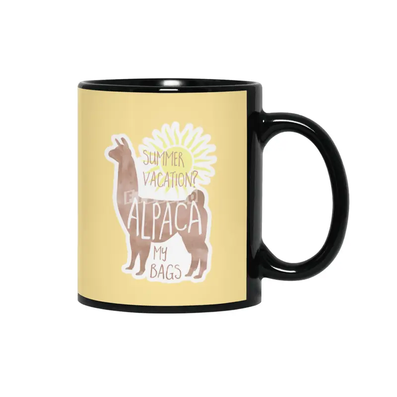 Summer Vacation? Alpaca my bags! Siyah Kupa