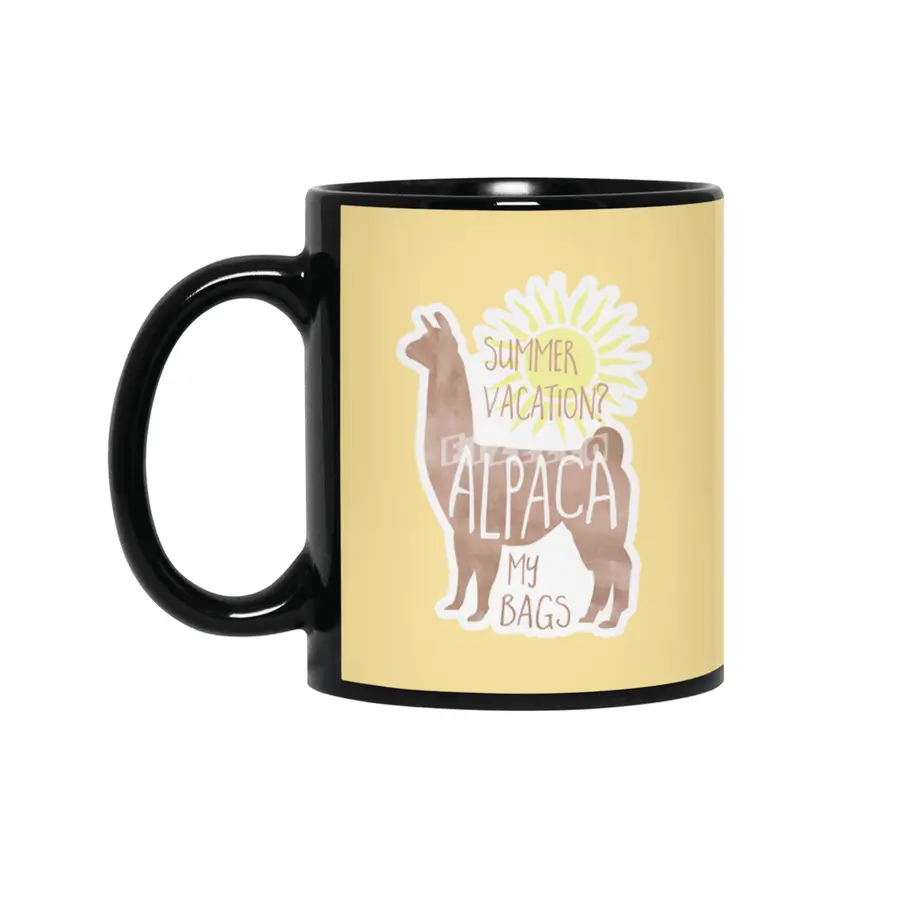 Summer Vacation? Alpaca my bags! Siyah Kupa