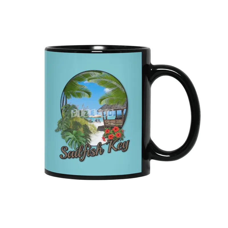 Beach Vacation at Sailfish Key Siyah Kupa