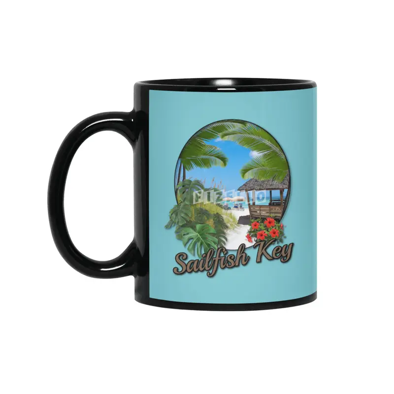 Beach Vacation at Sailfish Key Siyah Kupa