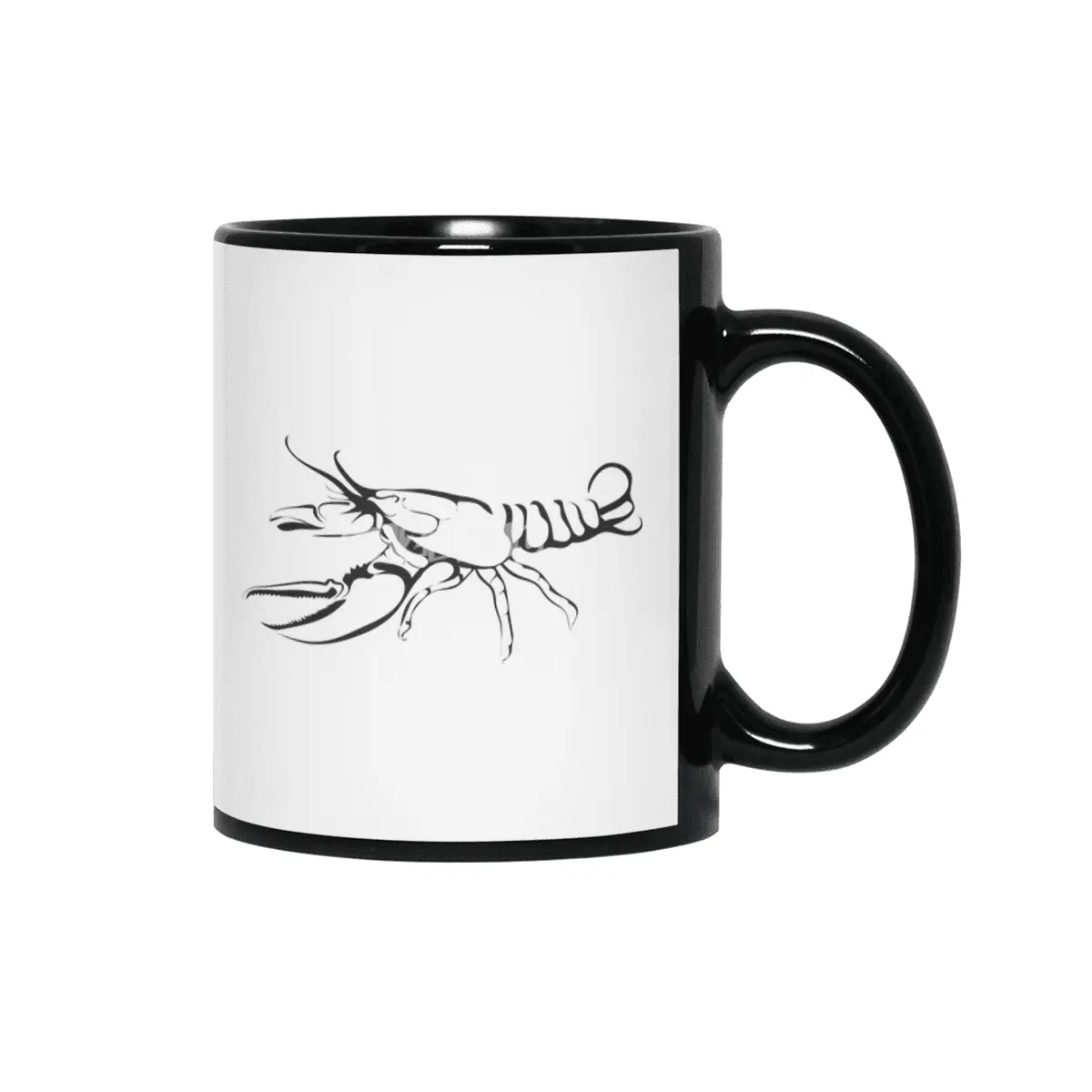 abstract silhouette of lobster Siyah Kupa