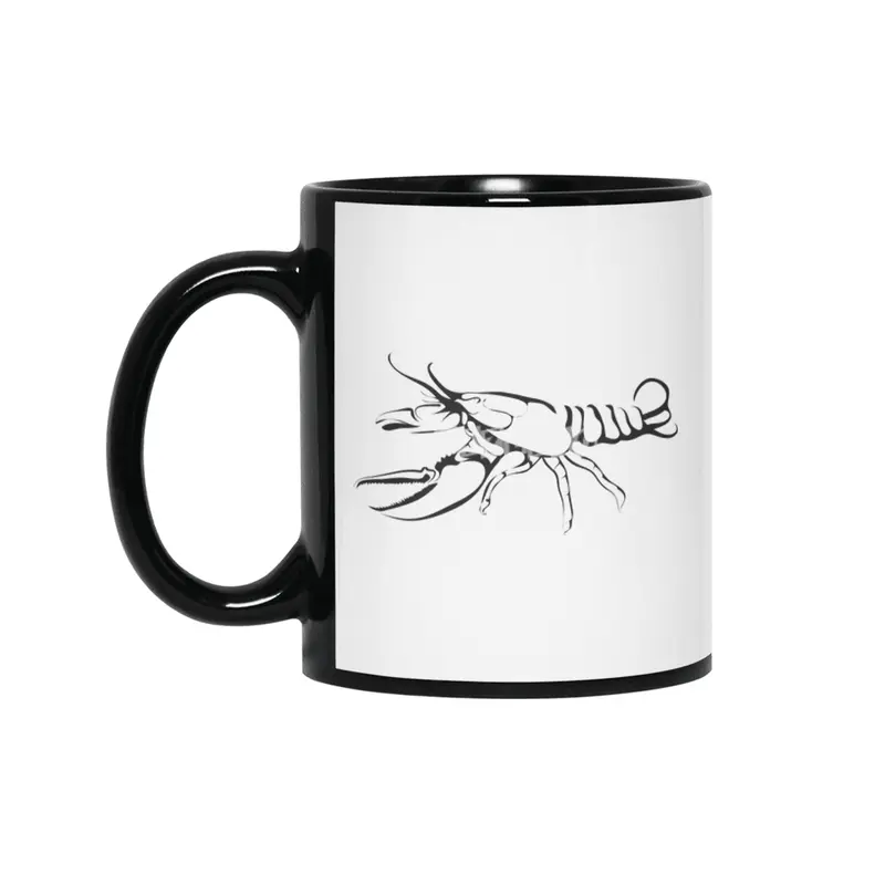abstract silhouette of lobster Siyah Kupa